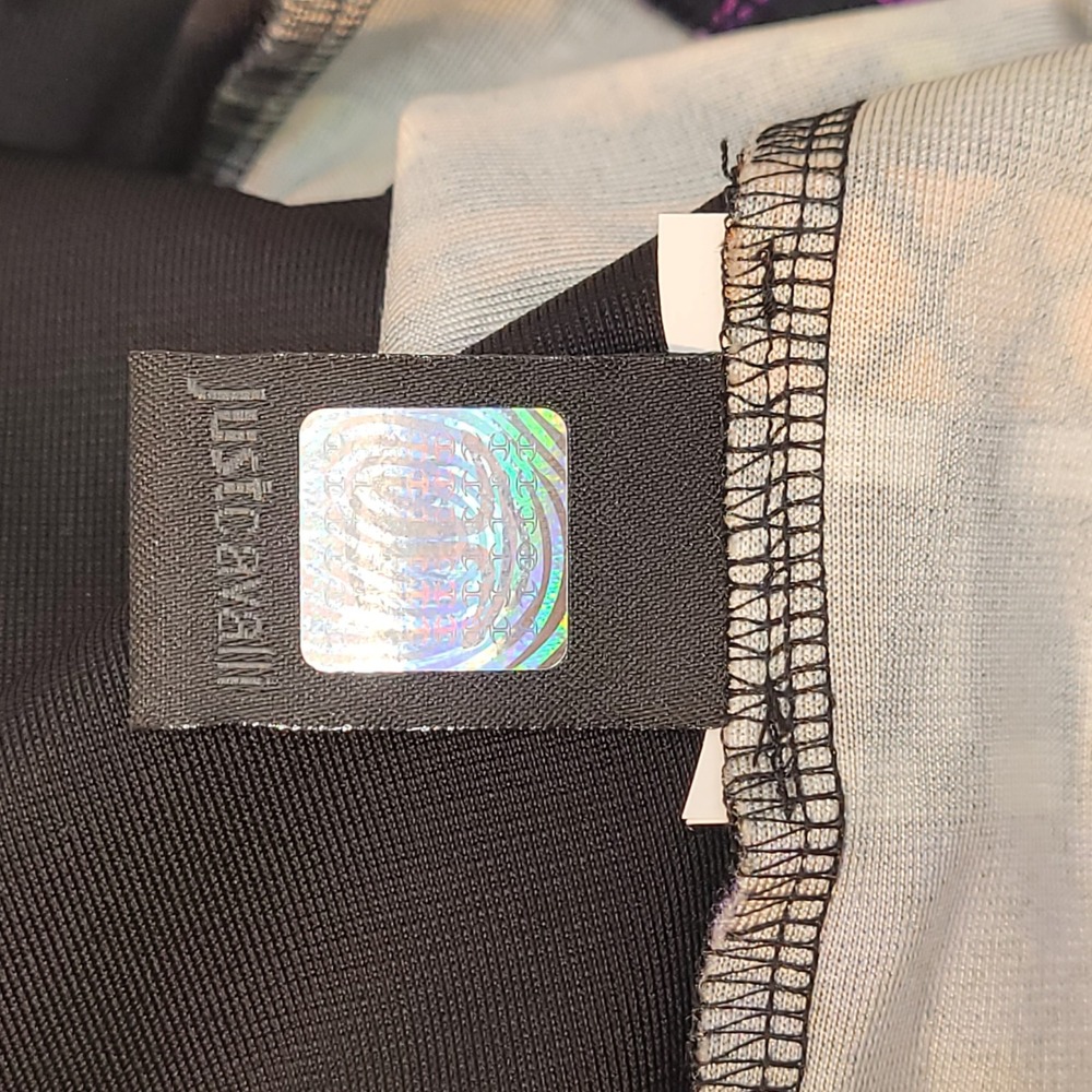 Just Cavalli Women Mixed Geometric Print Long Sleeve Dress Black Multi Size 40 - Picture 14 of 15